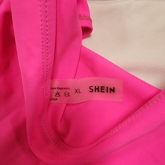 Glam Sexy Hot Pink Halter Style One Piece Swimsuit - Picture 3 of 6